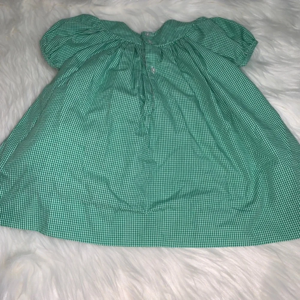 Petit Ami dress - 24 mo - green/white  checkered